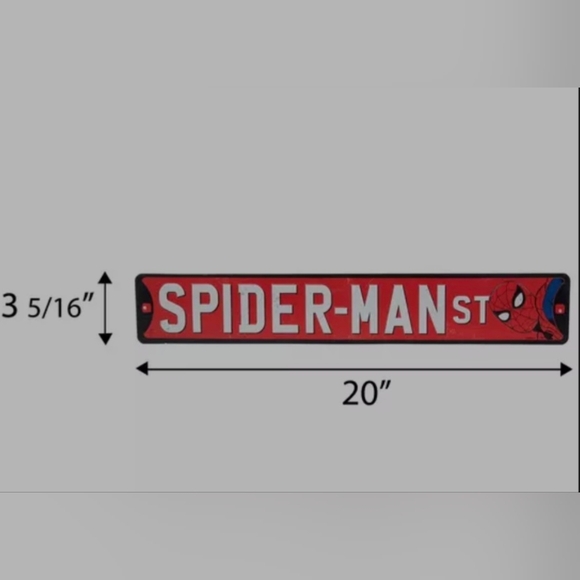 GUC, MARVEL SPIDER-MAN Metal St Sign - Picture 3 of 7